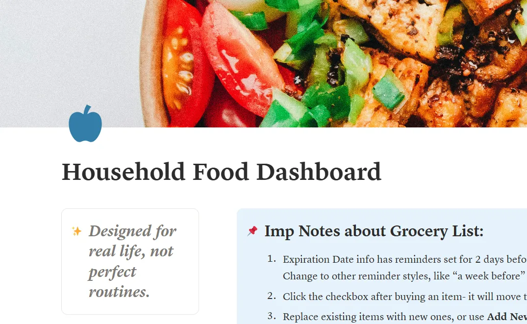 notion household food dashboard header preview